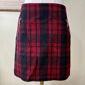 Y2k Plaid Wool Zipper Mini Skirt Punk Bratz Mall Goth Grunge Rockstar GF S 2 4